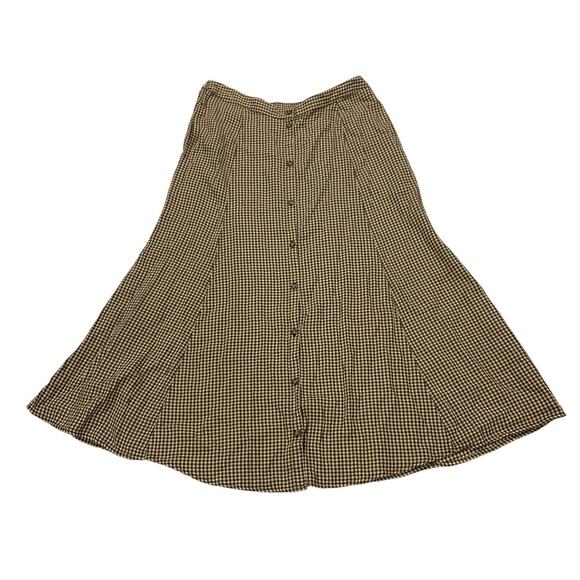 Toad and Co Women’s Large Manzana Paneled Midi Skirt Partridge Gingham Academia - Picture 4 of 10